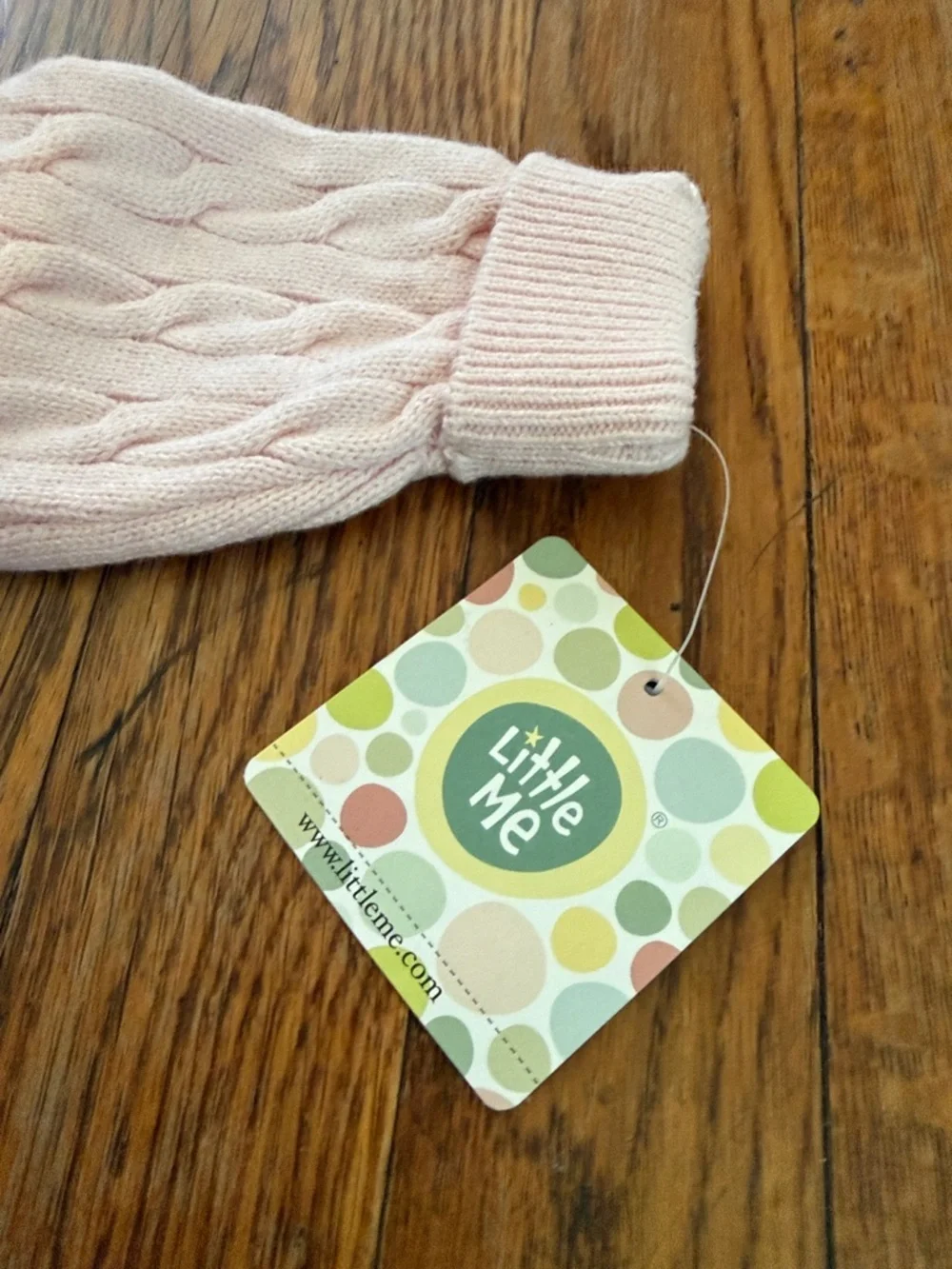 NEW Little Me Cotton Cable Knit One Piece jumpsuit in Pink, 9 months , NWT